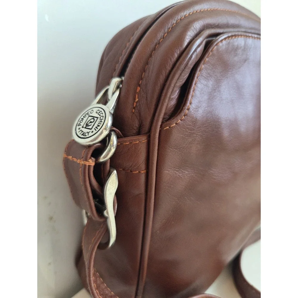 Carlo Cecchini‎ Bag Womens Crossbody Shoulder Leather Purse Italy Brown